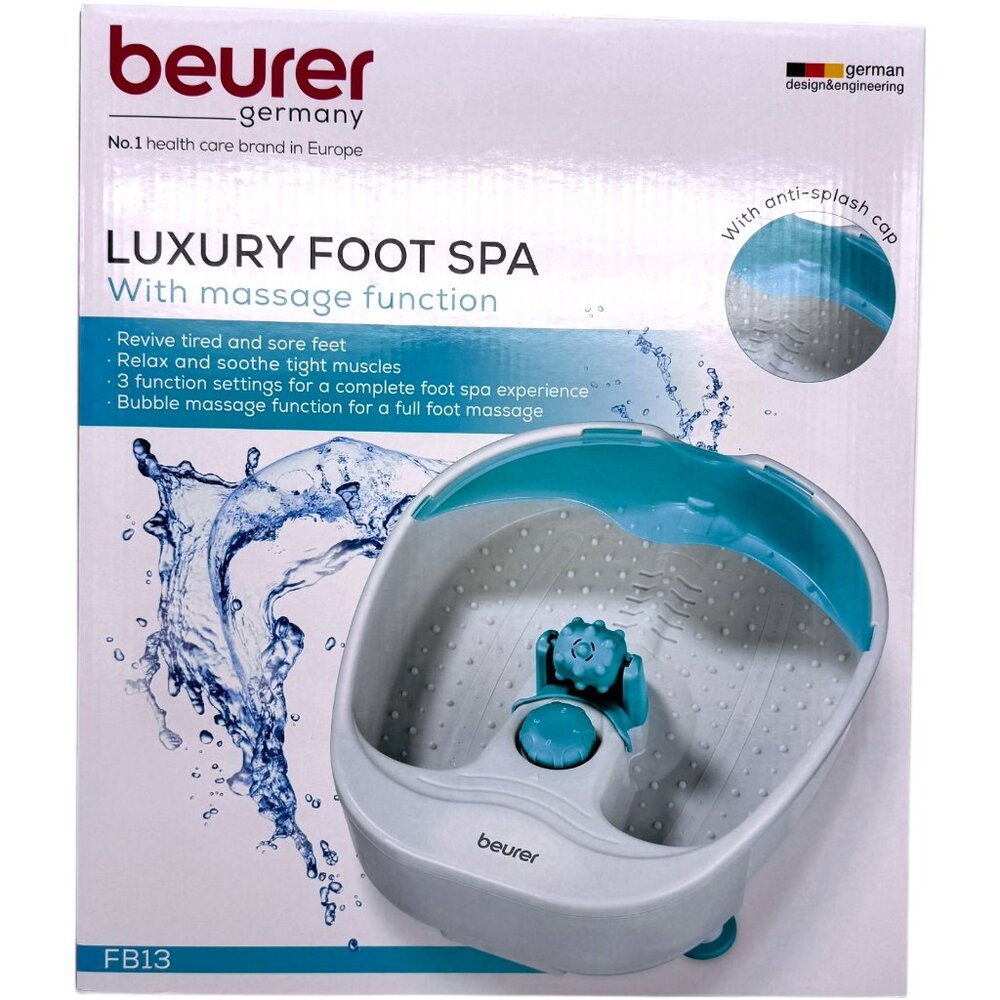 Beurer FB13 Heated Foot Spa Bath Bubble Massage Rollers Home Pedicure Foot Care